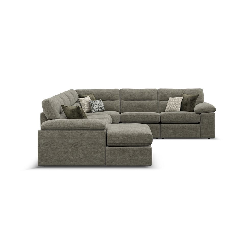 Morgan Modular 6 Seater Left Hand Corner Sofa with Chaise in Olive Green Fabric - Group 18 4