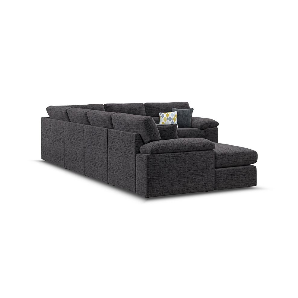 Morgan  Modular 6 Seater Left Hand Corner Sofa with Chaise in Santos Black with Green and Grey Scatters - Group 18 3