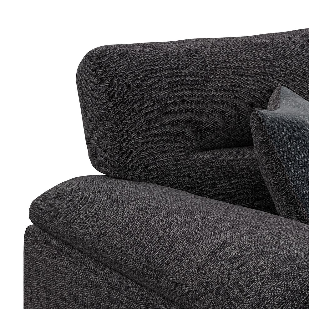 Morgan  Modular 6 Seater Left Hand Corner Sofa with Chaise in Santos Black with Green and Grey Scatters - Group 18 6