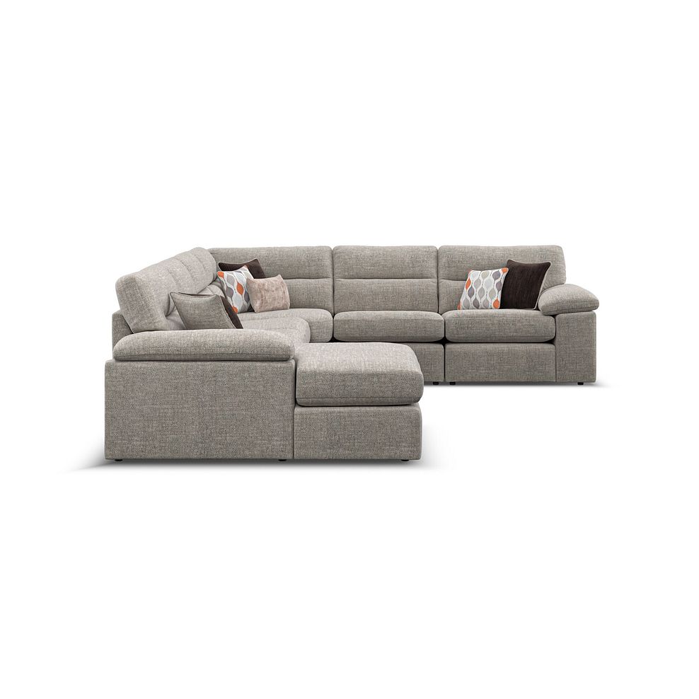 Morgan  Modular 6 Seater Left Hand Corner Sofa with Chaise in Santos Mink with Orange and Beige Scatters - Group 18 4