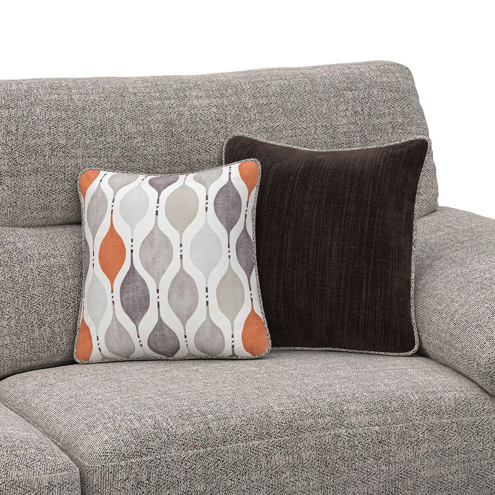 Morgan  Modular 6 Seater Left Hand Corner Sofa with Chaise in Santos Mink with Orange and Beige Scatters - Group 18 5