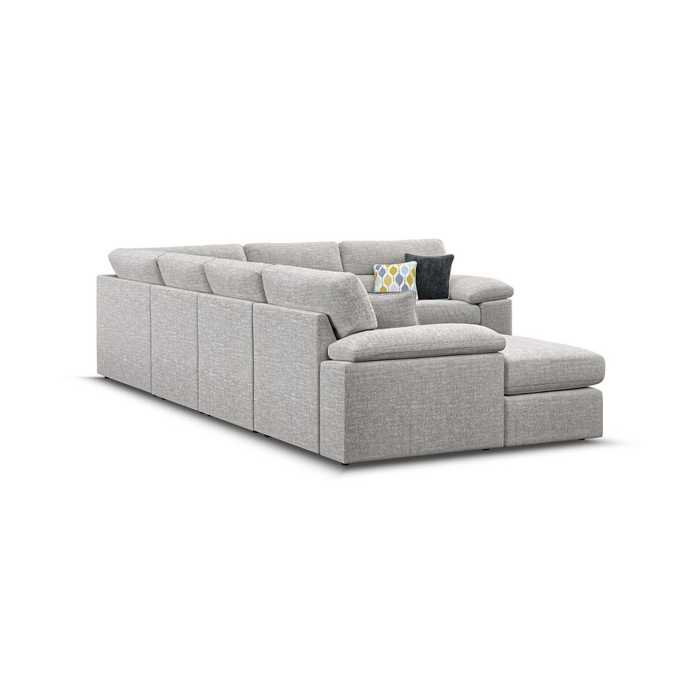 Morgan  Modular 6 Seater Left Hand Corner Sofa with Chaise in Santos Silver with Green and Grey Scatters - Group 18 5
