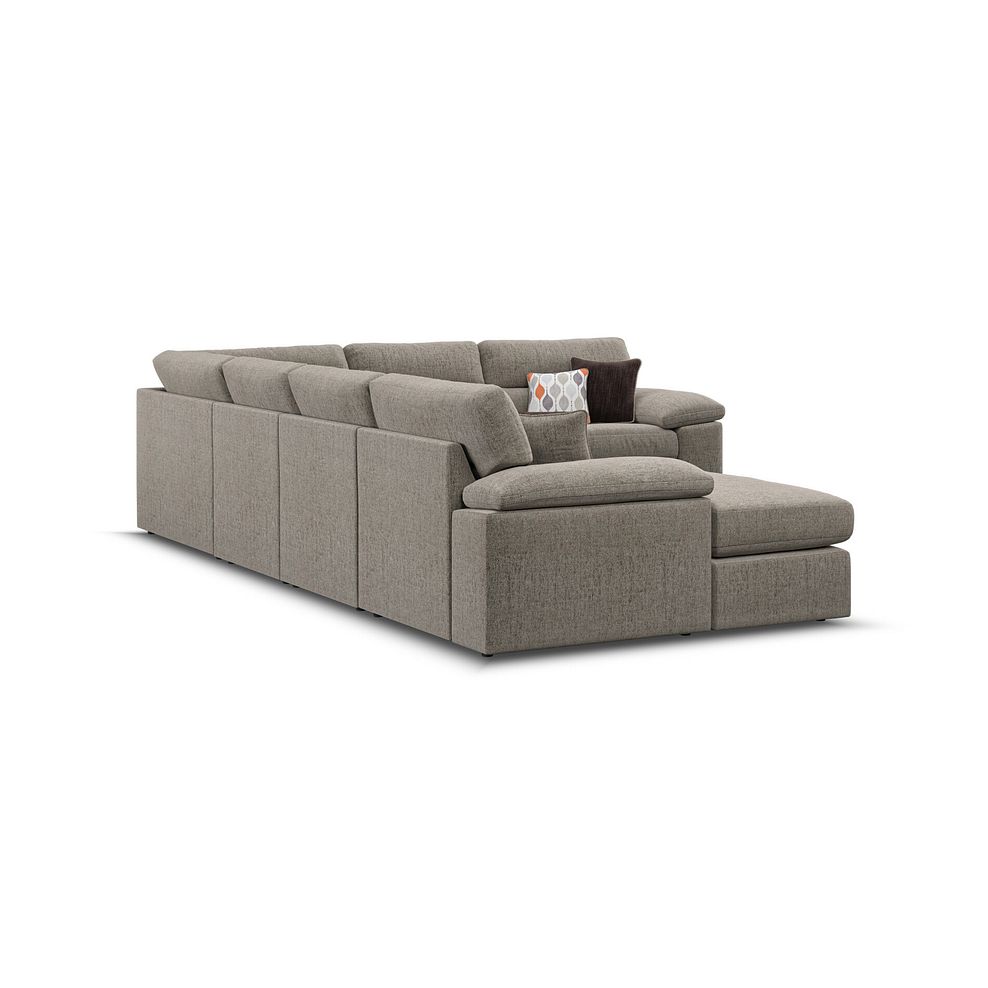 Morgan  Modular 6 Seater Left Hand Corner Sofa with Chaise in Santos Taupe with Orange and Beige Scatters - Group 18 3