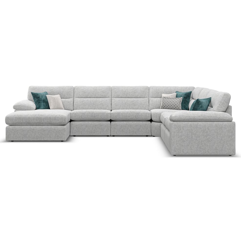 Morgan  Modular 6 Seater Left Hand Corner Sofa with Chaise in Cupid Silver fabric - Group 18 2