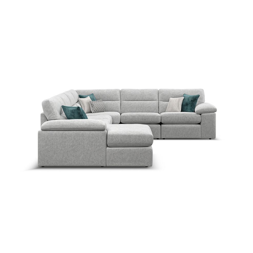 Morgan  Modular 6 Seater Left Hand Corner Sofa with Chaise in Cupid Silver fabric - Group 18 4