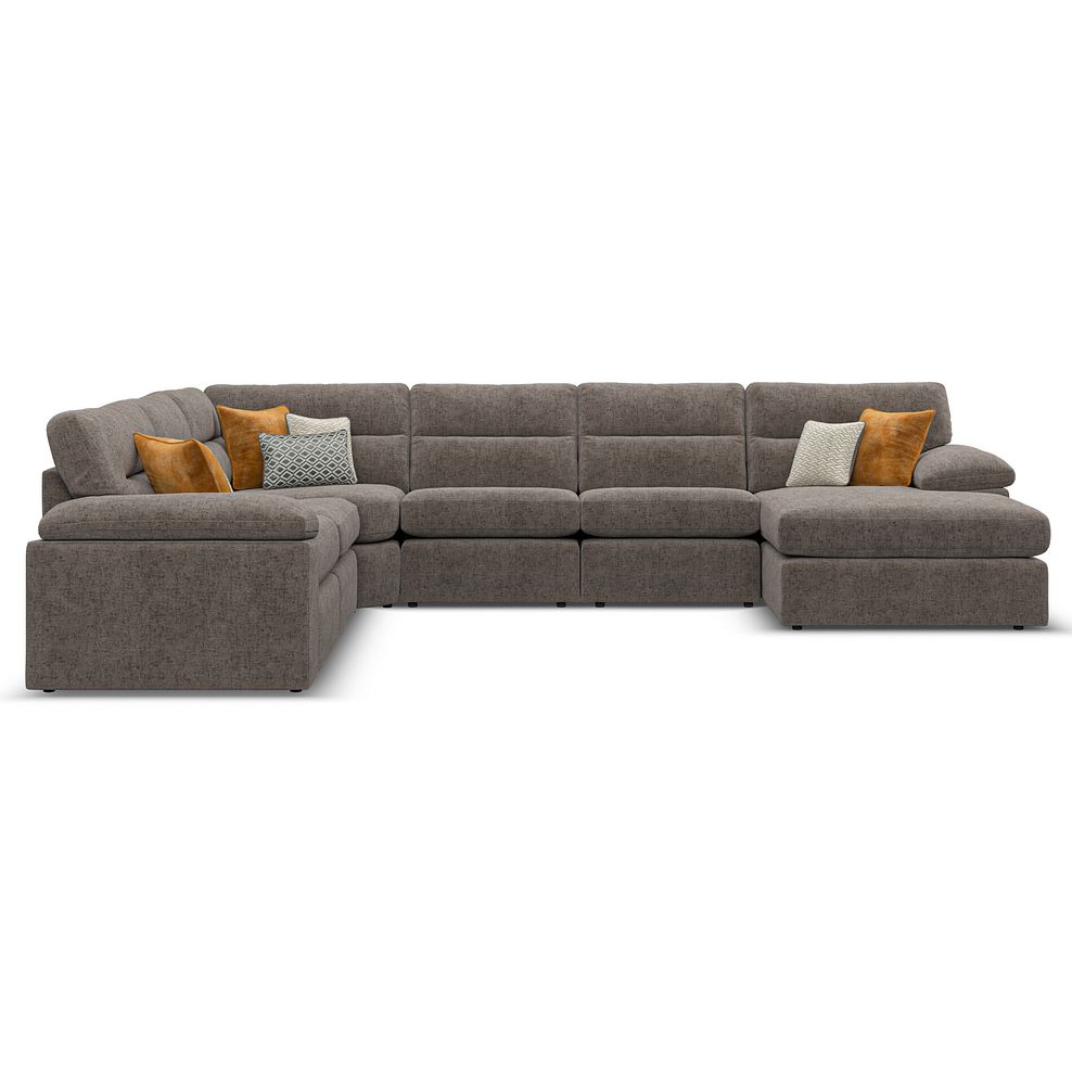 Morgan Modular 6 Seater Right Hand Corner Sofa with Chaise in Cupid Brown fabric - Group 19 2