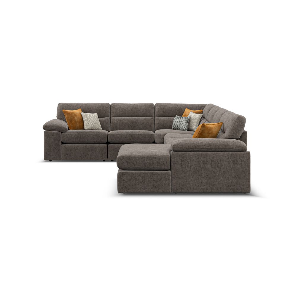 Morgan Modular 6 Seater Right Hand Corner Sofa with Chaise in Cupid Brown fabric - Group 19 4