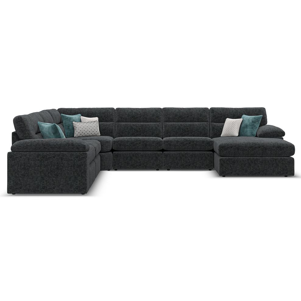 Morgan Modular 6 Seater Right Hand Corner Sofa with Chaise in Cupid Charcoal fabric - Group 19 2