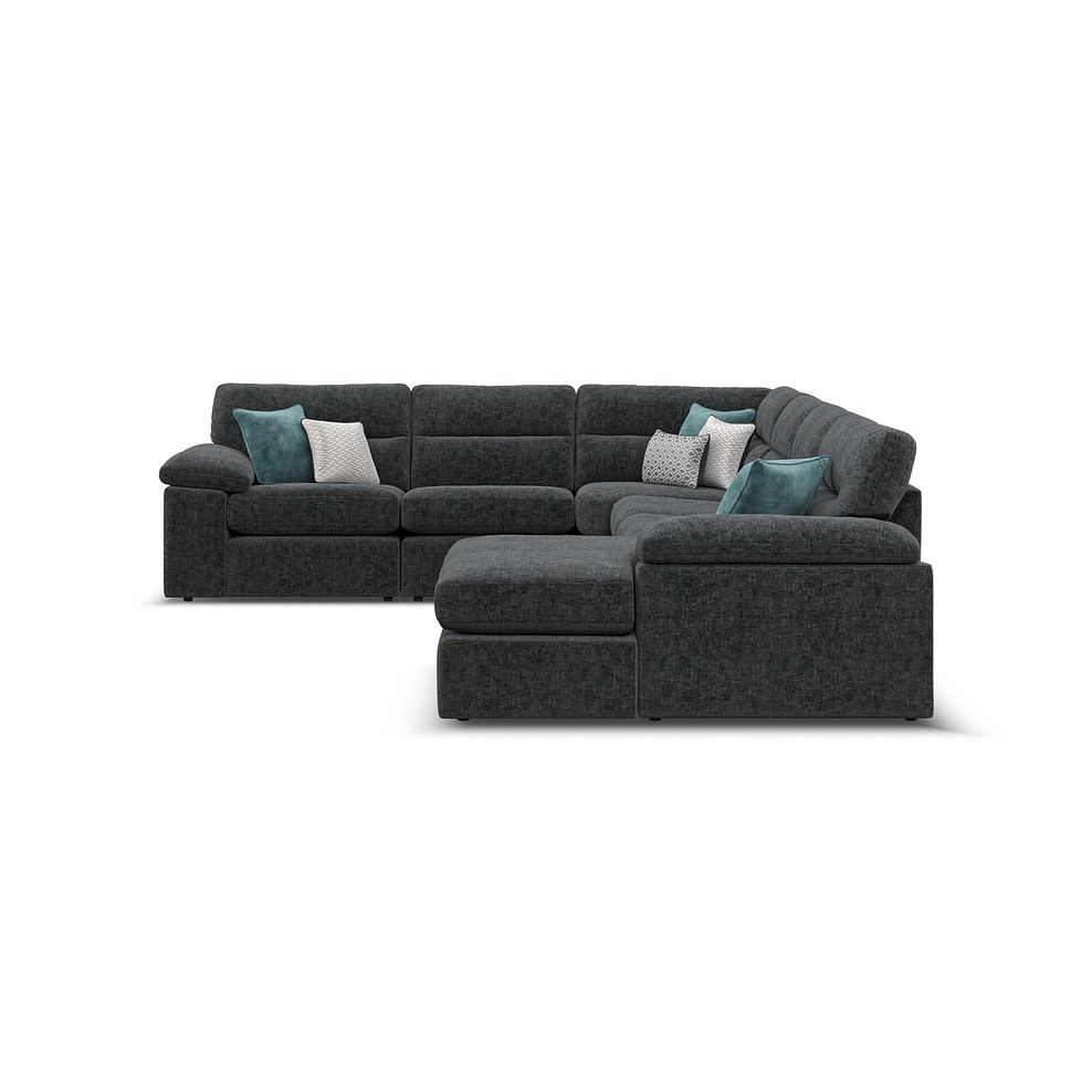Morgan Modular 6 Seater Right Hand Corner Sofa with Chaise in Cupid Charcoal fabric - Group 19 4