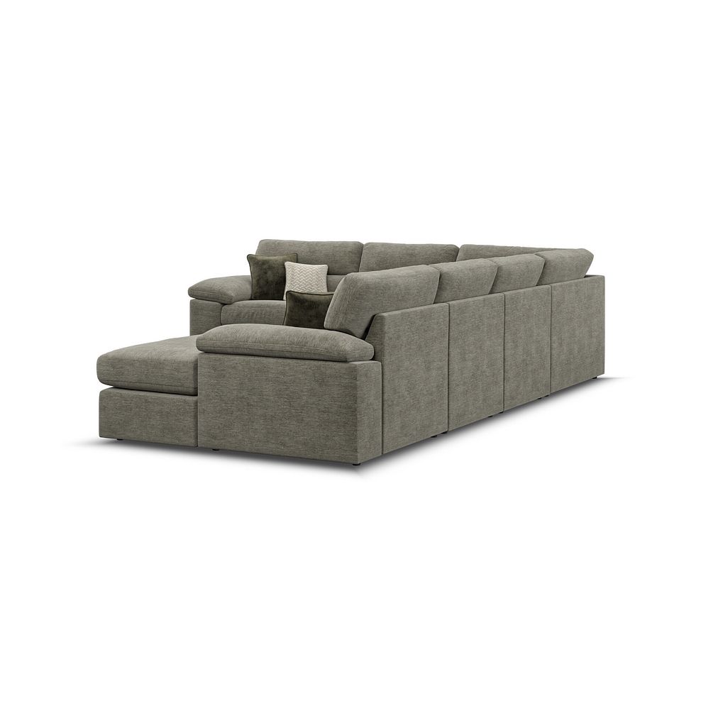 Morgan Modular 6 Seater Right Hand Corner Sofa with Chaise in Olive Green Fabric - Group 19 3