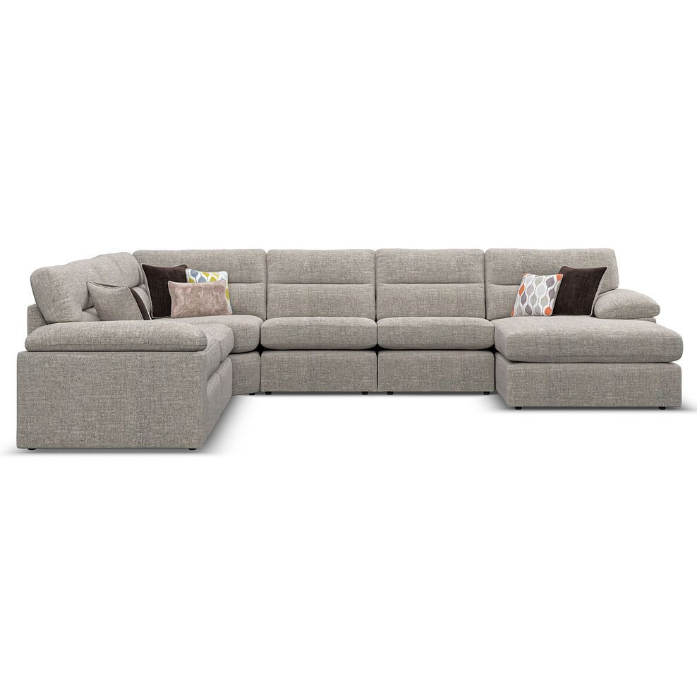 Morgan Modular 6 Seater Right Hand Corner Sofa with Chaise in Santos Mink with Orange and Beige Scatters - Group 19 2