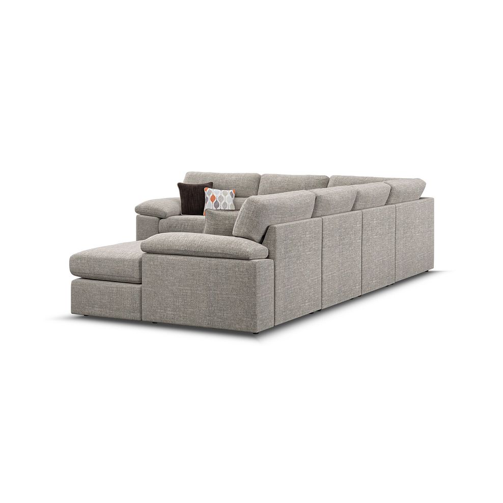 Morgan Modular 6 Seater Right Hand Corner Sofa with Chaise in Santos Mink with Orange and Beige Scatters - Group 19 3