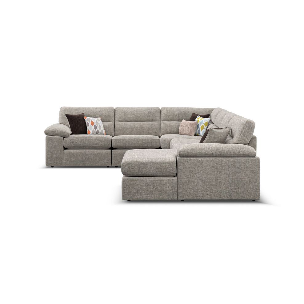 Morgan Modular 6 Seater Right Hand Corner Sofa with Chaise in Santos Mink with Orange and Beige Scatters - Group 19 4