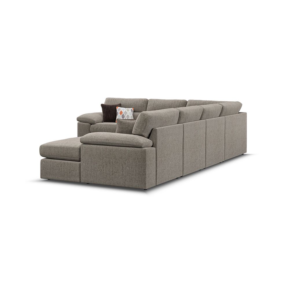 Morgan Modular 6 Seater Right Hand Corner Sofa with Chaise in Santos Taupe with Orange and Beige Scatters - Group 19 3