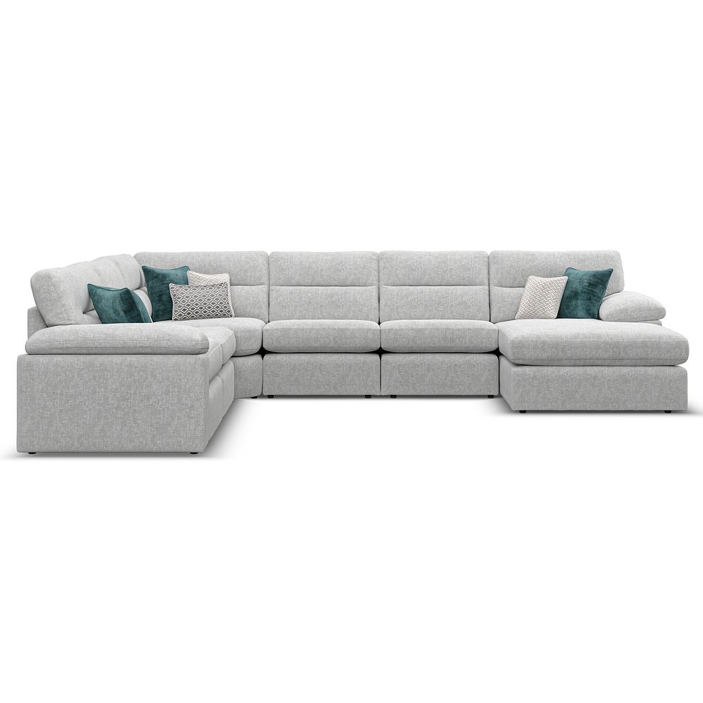 Morgan Modular 6 Seater Right Hand Corner Sofa with Chaise in Cupid Silver fabric - Group 19 2