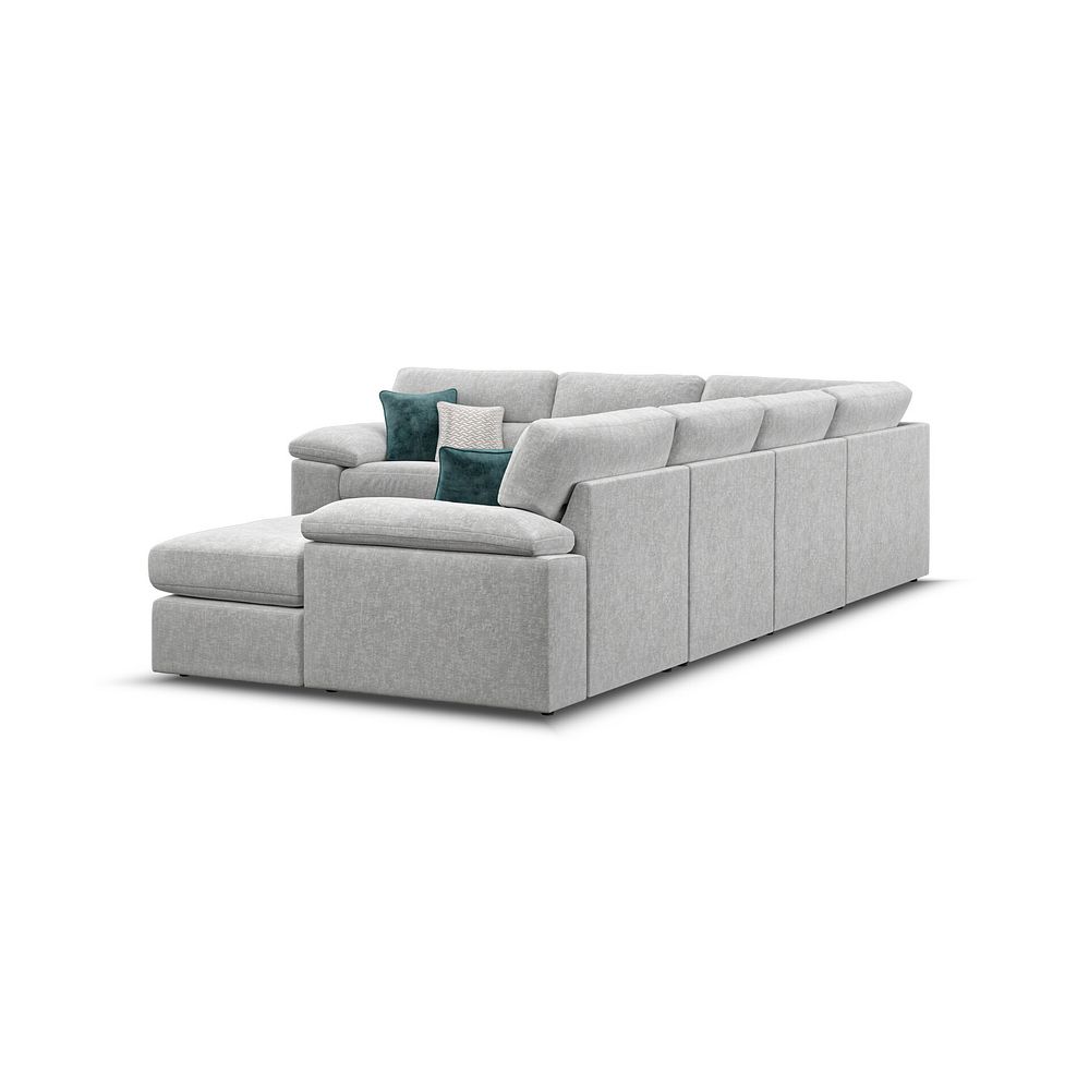 Morgan Modular 6 Seater Right Hand Corner Sofa with Chaise in Cupid Silver fabric - Group 19 3