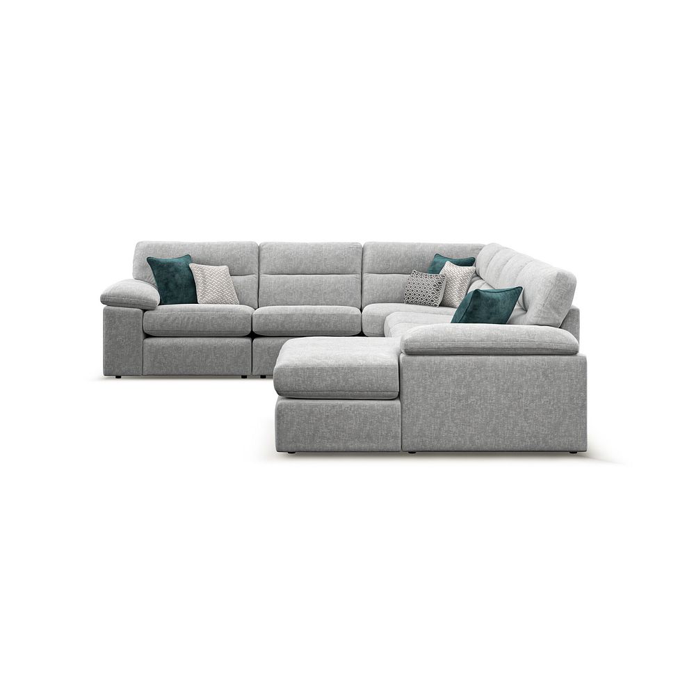 Morgan Modular 6 Seater Right Hand Corner Sofa with Chaise in Cupid Silver fabric - Group 19 4