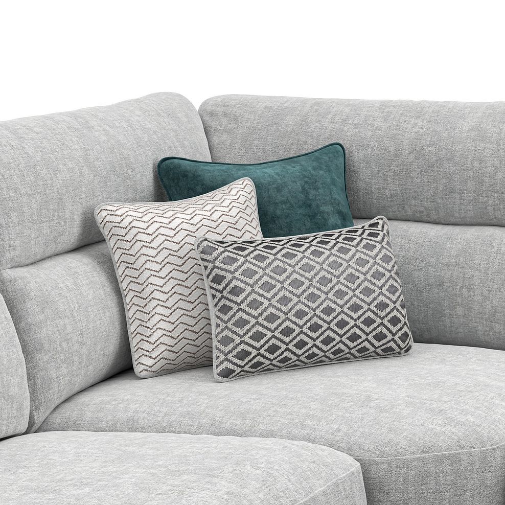 Morgan Modular 6 Seater Right Hand Corner Sofa with Chaise in Cupid Silver fabric - Group 19 6