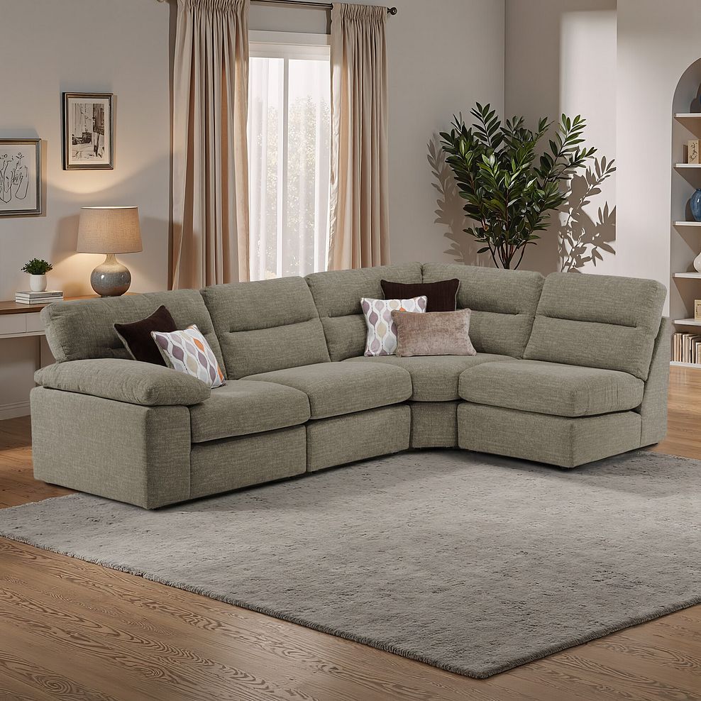 Morgan Modular Group 4 in Santos Taupe with Orange and Beige Scatters  1