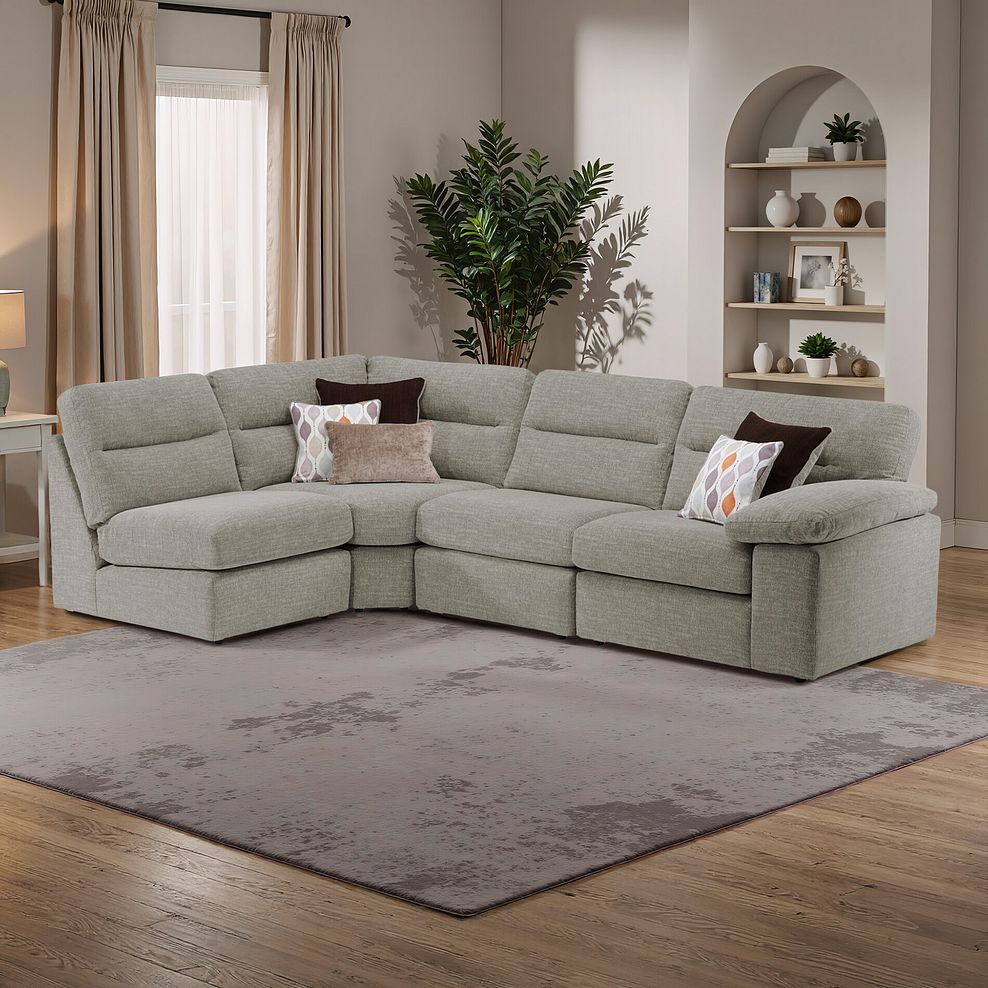 Morgan Modular Group 5 in Santos Mink with Orange and Beige Scatters  1