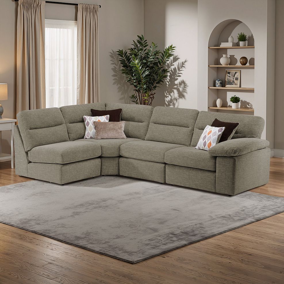 Morgan Modular Group 5 in Santos Taupe with Orange and Beige Scatters  1