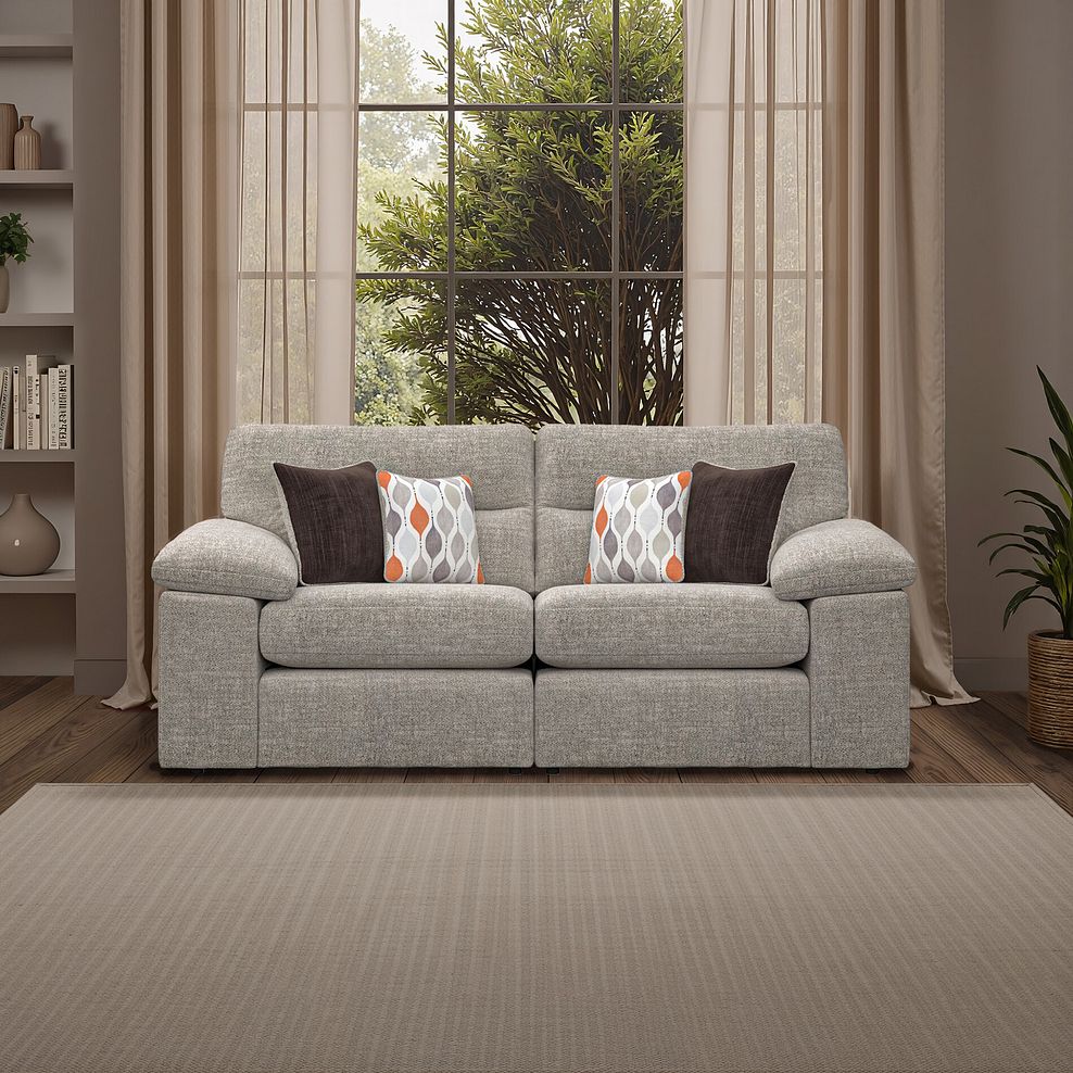 Morgan Modular Group 8 in Santos Mink with Orange and Beige Scatters  1