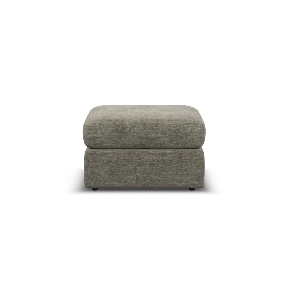 Morgan Small Fender Footstool in Olive Green fabric 1