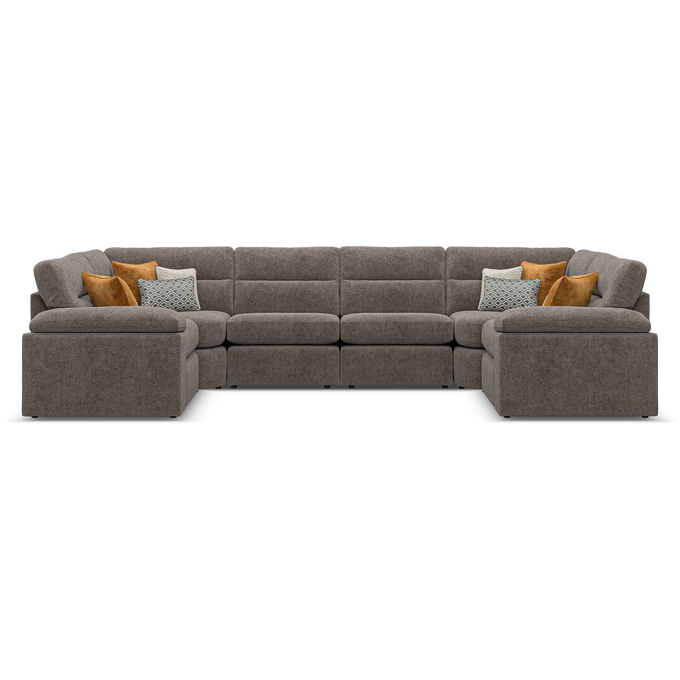 Morgan Small U-Shape Modular Corner Sofa in Cupid Brown fabric - Group 10 2