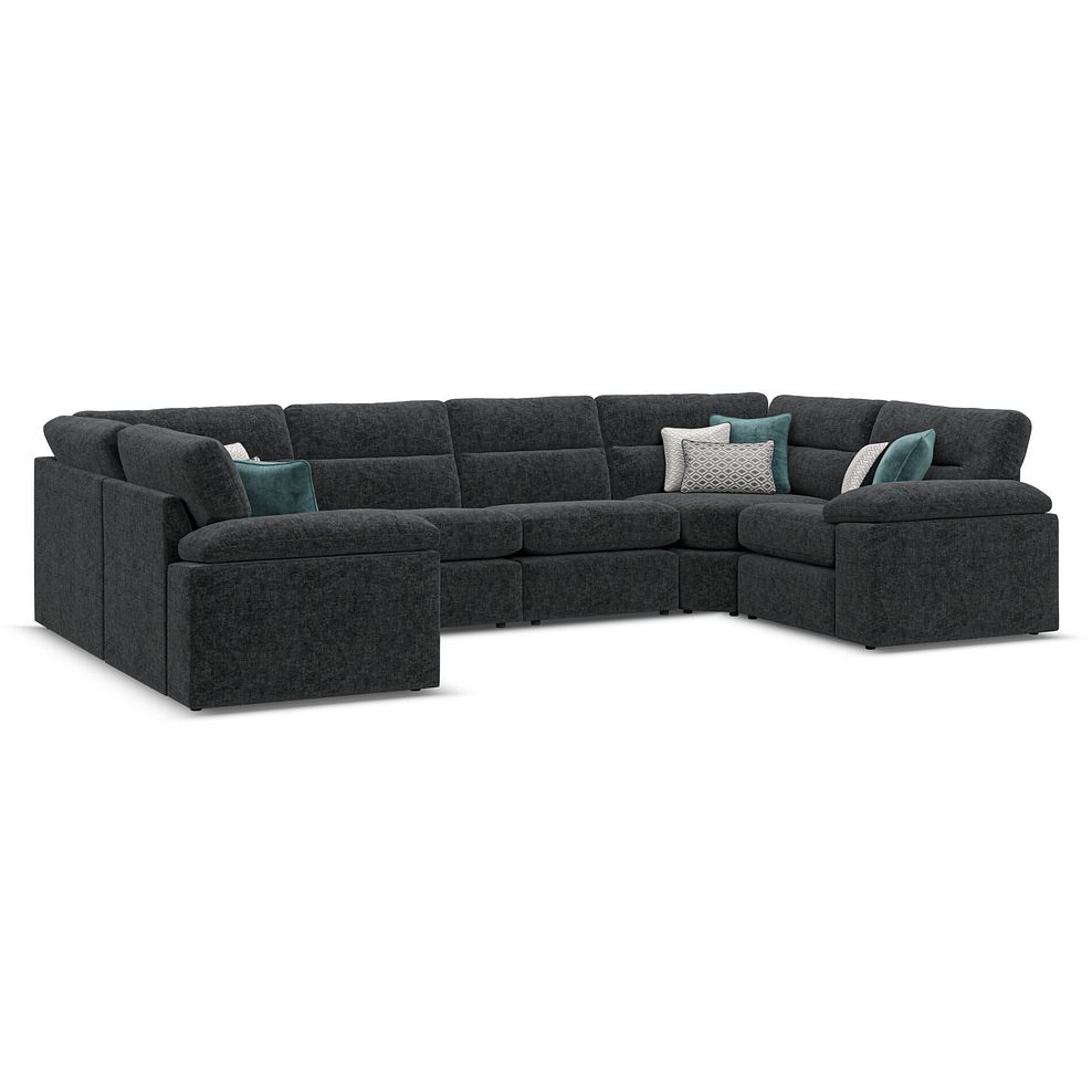 Morgan Small U-Shape Modular Corner Sofa in Cupid Charcoal fabric - Group 10 1
