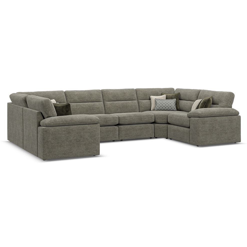 Morgan Small U-Shape Modular Corner Sofa in Olive Green Fabric - Group 10 2