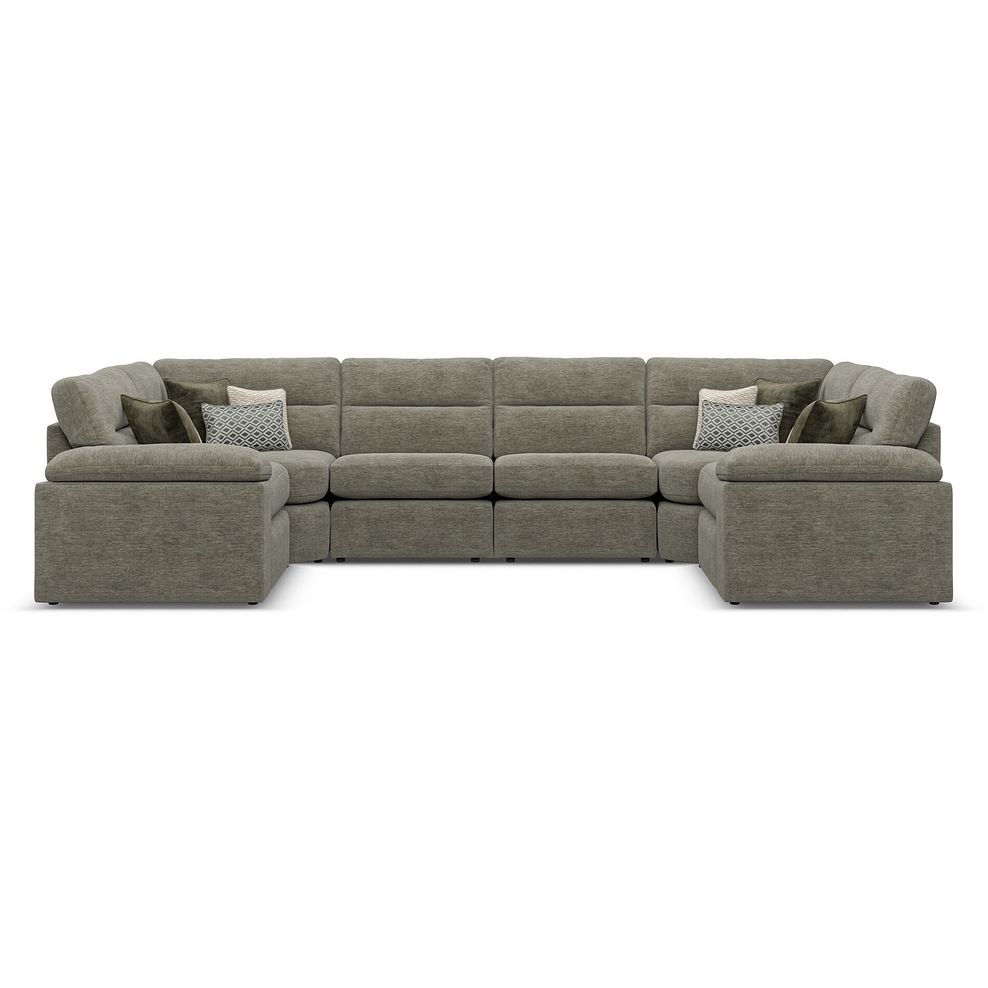 Morgan Small U-Shape Modular Corner Sofa in Olive Green Fabric - Group 10 1