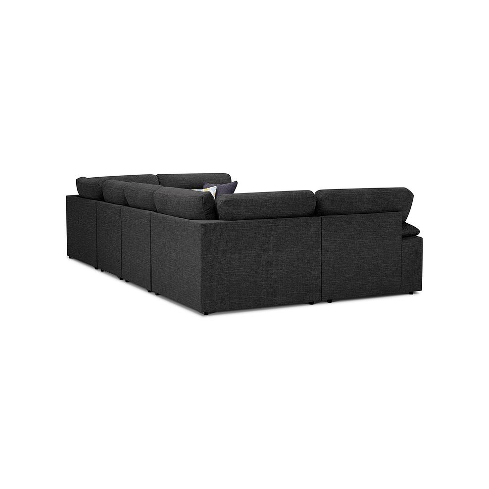 Morgan Small U-Shape Modular Corner Sofa in Santos Black with Green and Grey Scatters - Group 10 3
