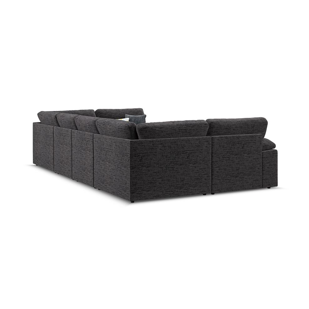 Morgan Small U-Shape Modular Corner Sofa in Santos Black with Green and Grey Scatters - Group 10 3
