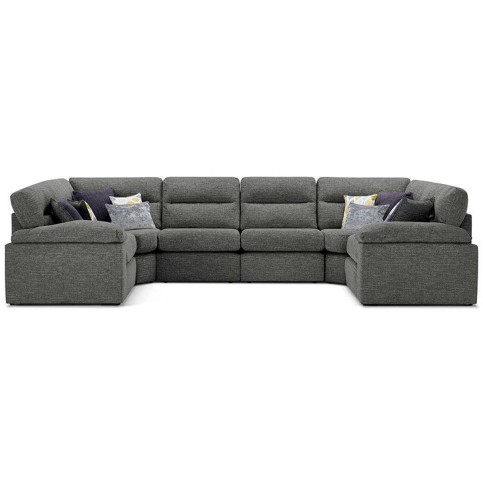 Morgan Small U-Shape Modular Corner Sofa in Santos Grey with Green and Grey Scatters - Group 10 2
