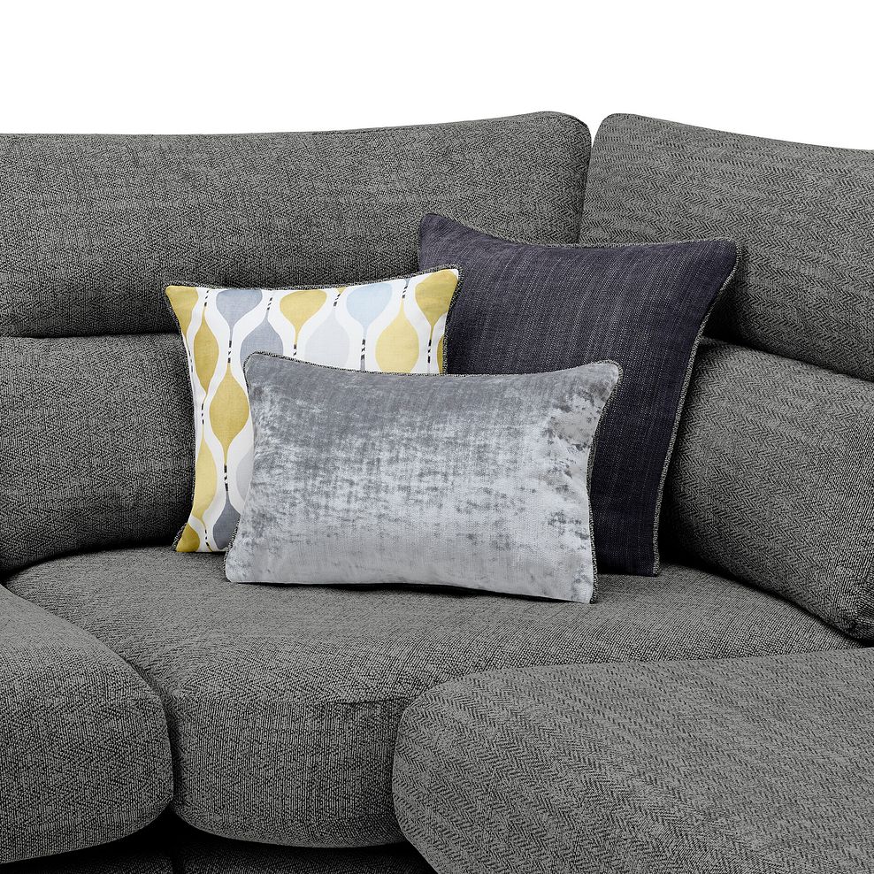 Morgan Small U-Shape Modular Corner Sofa in Santos Grey with Green and Grey Scatters - Group 10 7