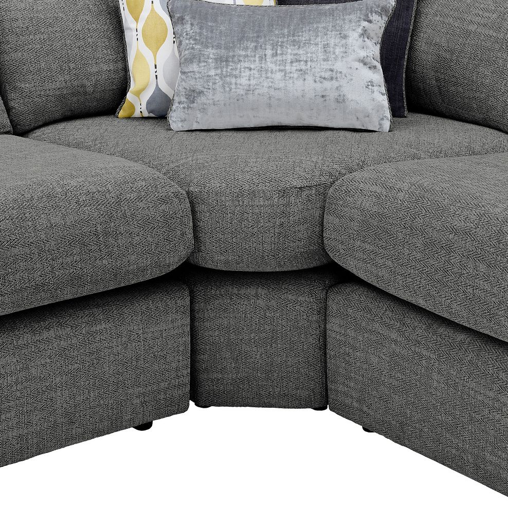 Morgan Small U-Shape Modular Corner Sofa in Santos Grey with Green and Grey Scatters - Group 10 8