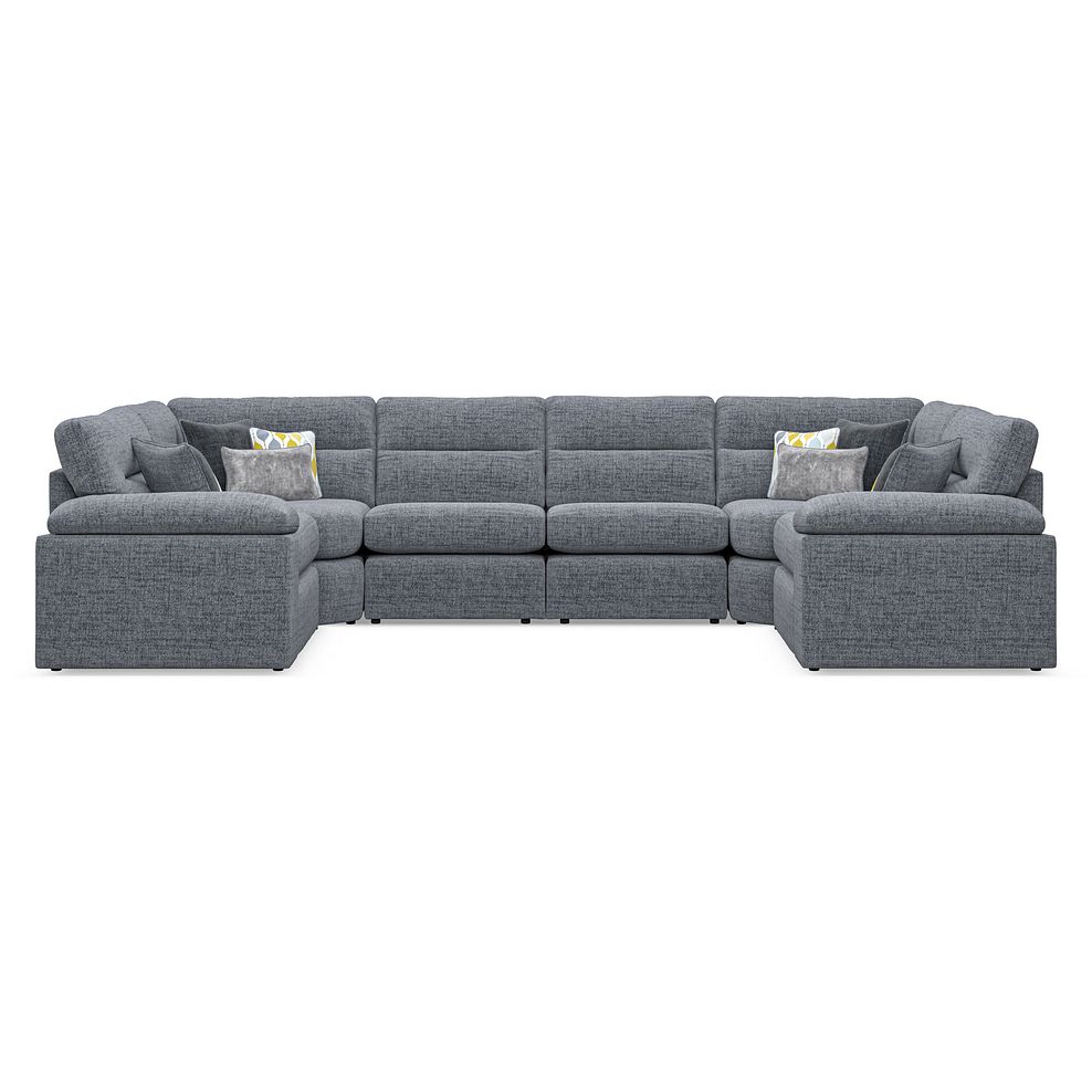 Morgan Small U-Shape Modular Corner Sofa in Santos Grey with Green and Grey Scatters - Group 10 2