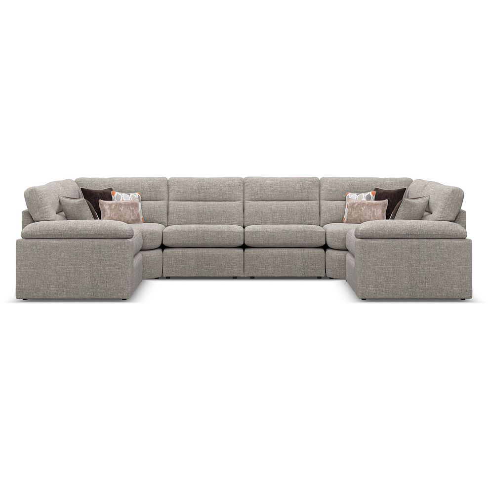 Morgan Small U-Shape Modular Corner Sofa in Santos Mink with Orange and Beige Scatters - Group 10 2
