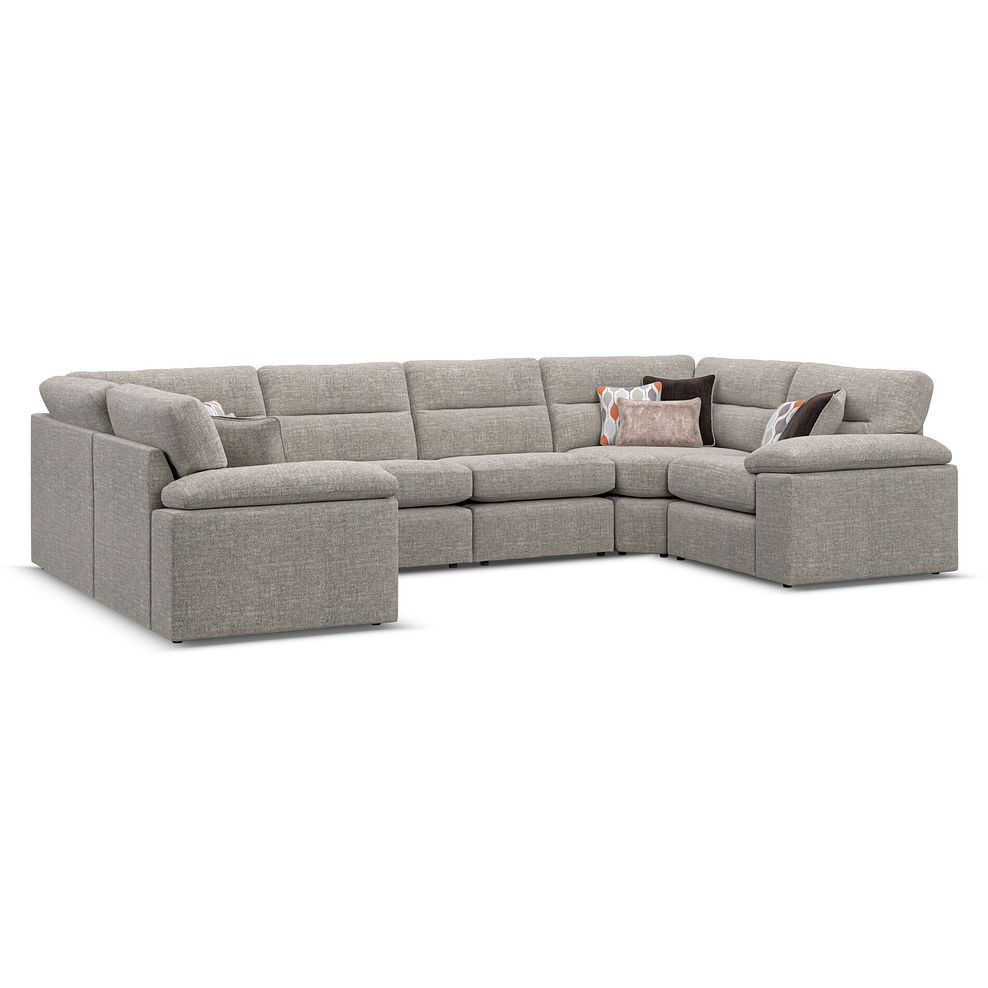 Morgan Small U-Shape Modular Corner Sofa in Santos Mink with Orange and Beige Scatters - Group 10 1