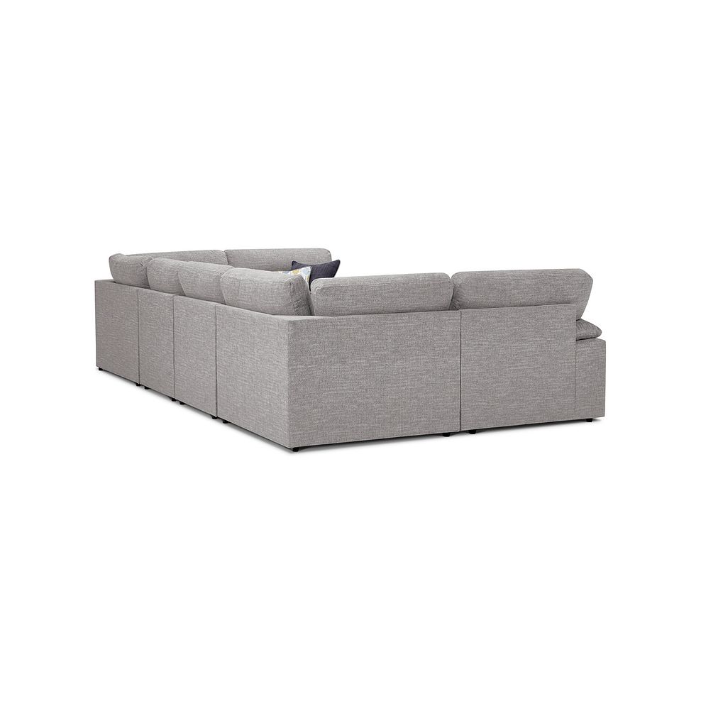 Morgan Small U-Shape Modular Corner Sofa in Santos Silver with Green and Grey Scatters - Group 10 3