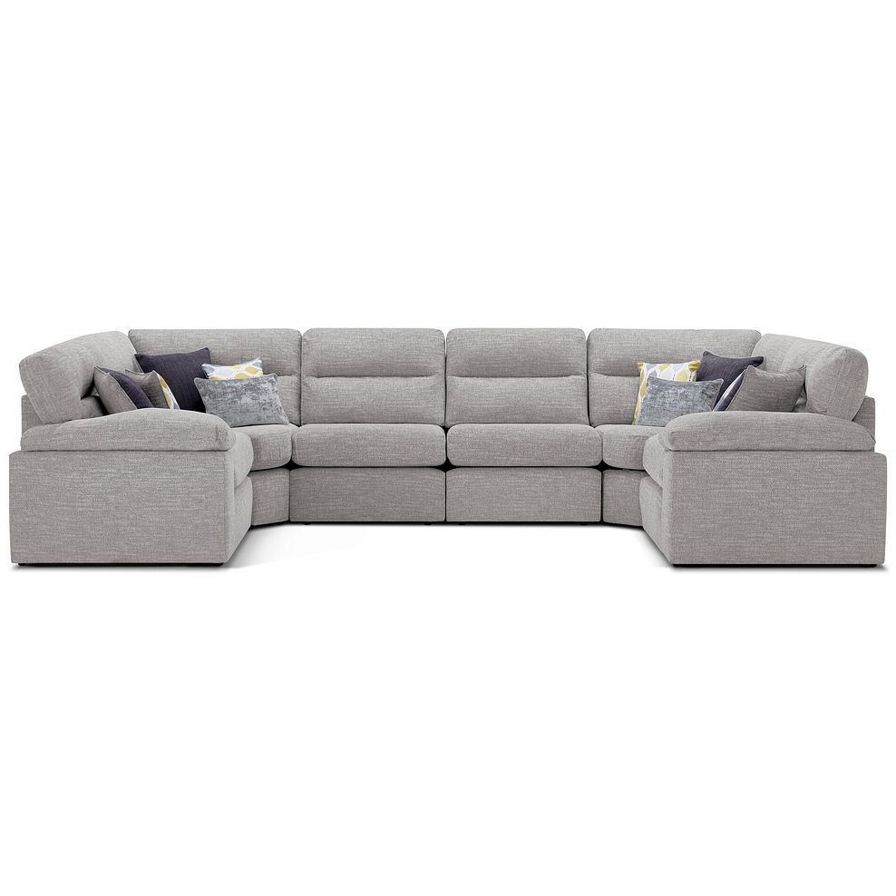 Morgan Small U-Shape Modular Corner Sofa in Santos Silver with Green and Grey Scatters - Group 10 2