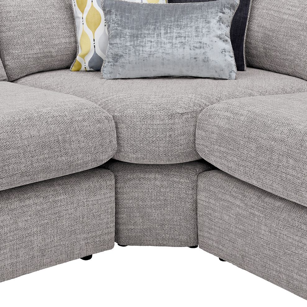 Morgan Small U-Shape Modular Corner Sofa in Santos Silver with Green and Grey Scatters - Group 10 8
