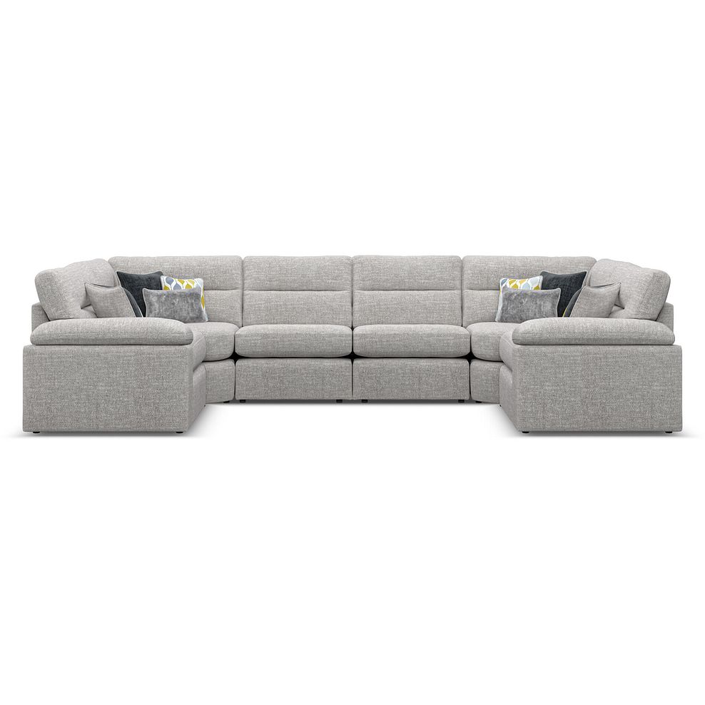 Morgan Small U-Shape Modular Corner Sofa in Santos Silver with Green and Grey Scatters - Group 10 2