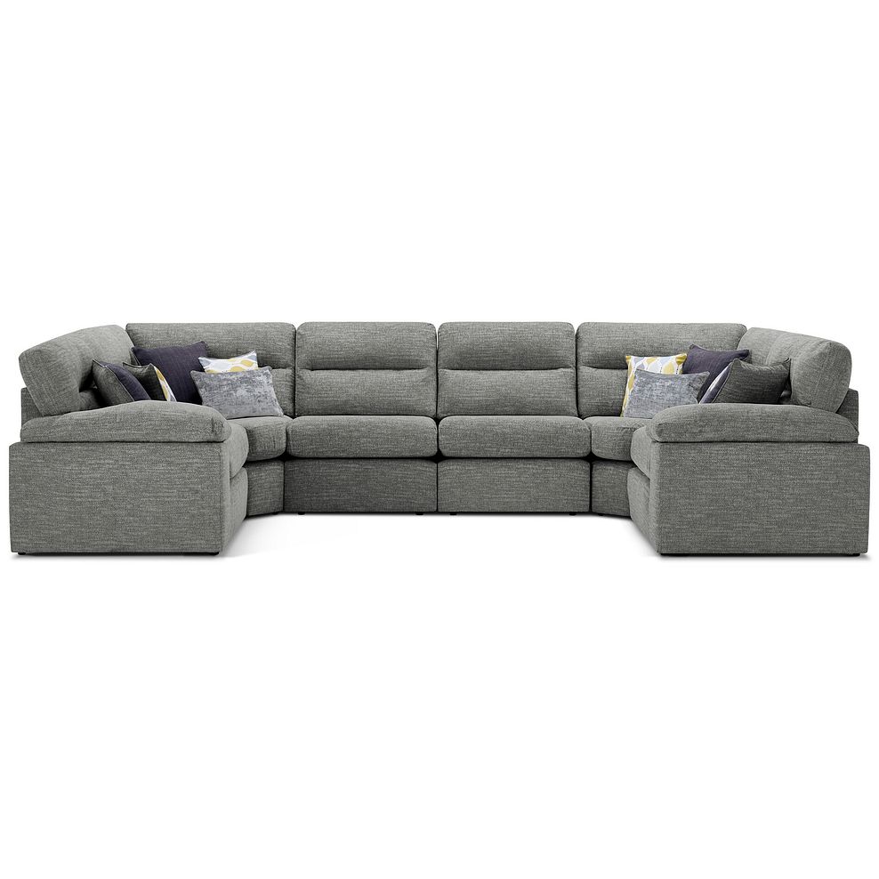 Morgan Small U-Shape Modular Corner Sofa in Santos Steel with Green and Grey Scatters - Group 10 2