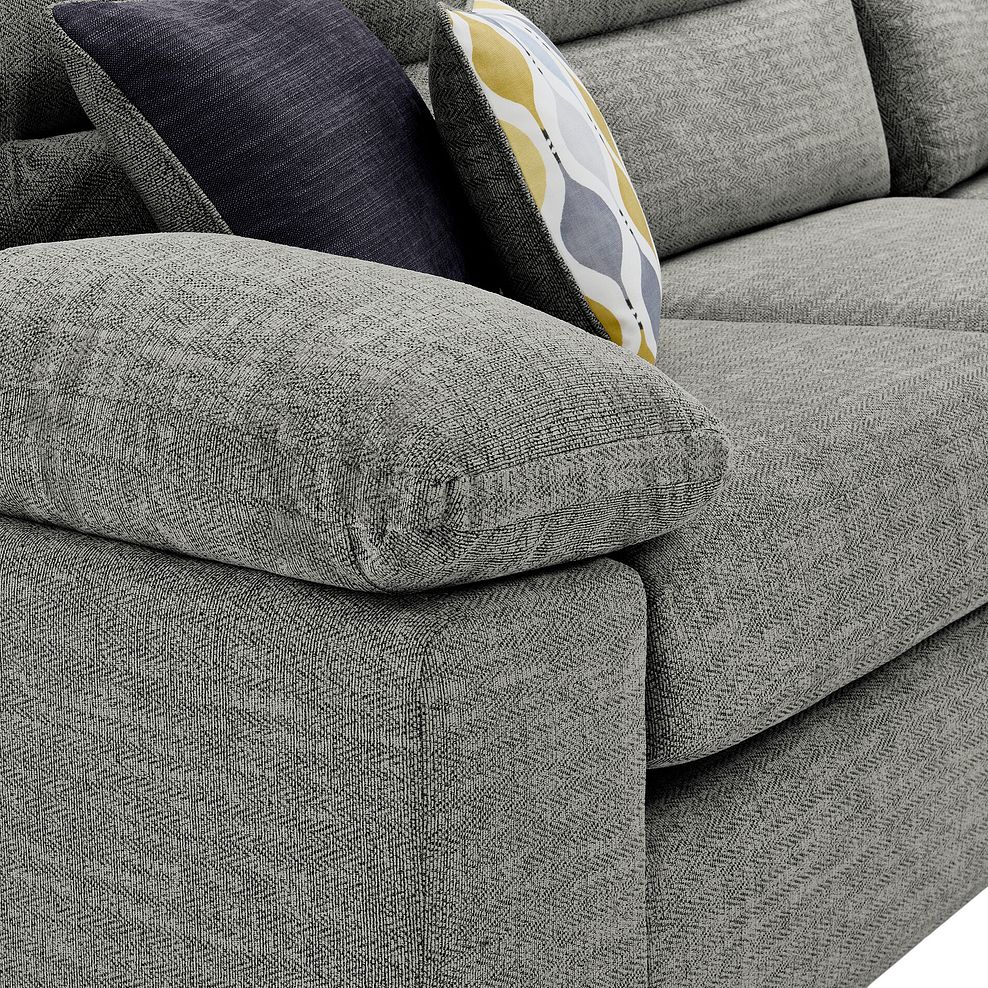 Morgan Small U-Shape Modular Corner Sofa in Santos Steel with Green and Grey Scatters - Group 10 5