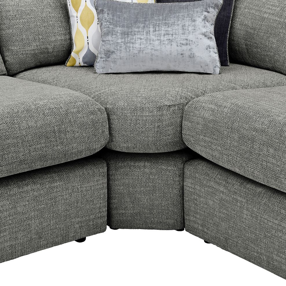 Morgan Small U-Shape Modular Corner Sofa in Santos Steel with Green and Grey Scatters - Group 10 8