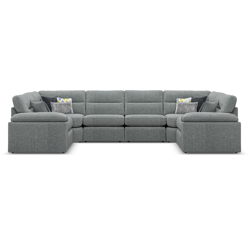Morgan Small U-Shape Modular Corner Sofa in Santos Steel with Green and Grey Scatters - Group 10 2