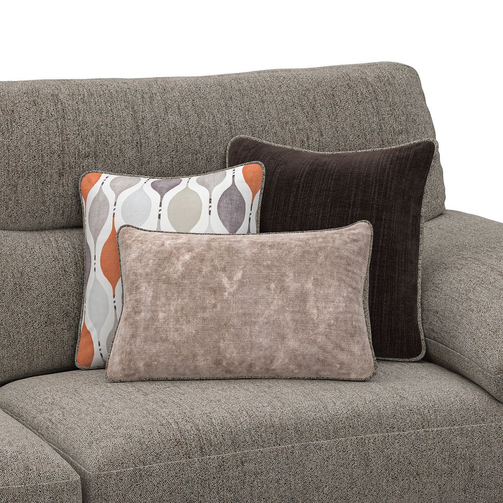 Morgan Small U-Shape Modular Corner Sofa in Santos Taupe with Orange and Beige Scatters - Group 10 5