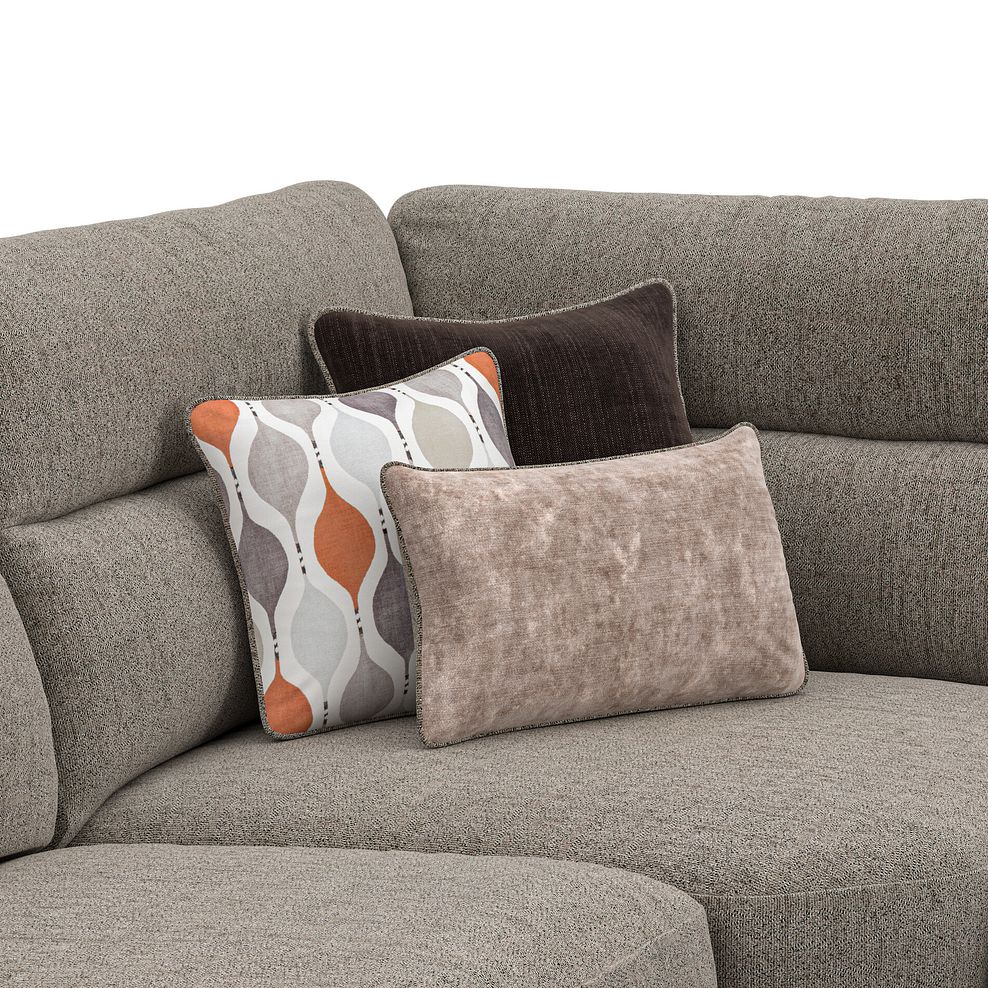 Morgan Small U-Shape Modular Corner Sofa in Santos Taupe with Orange and Beige Scatters - Group 10 7