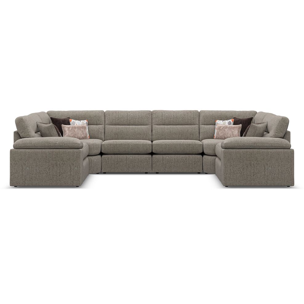 Morgan Small U-Shape Modular Corner Sofa in Santos Taupe with Orange and Beige Scatters - Group 10 2